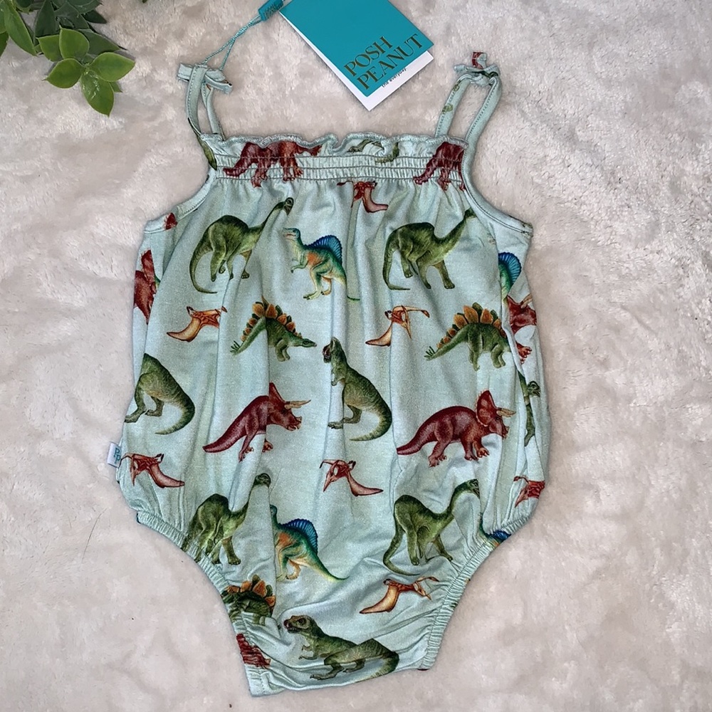 NWT Posh Peanut Buddy Bubble Romper 12-18M Dinosaur 🦕